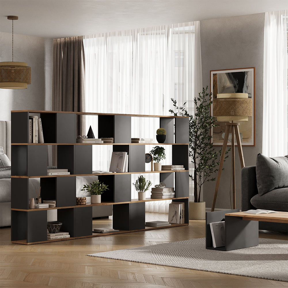 Vicco Divisorio per ambienti Antracite/quercia dorata 80 x 124.5 cm