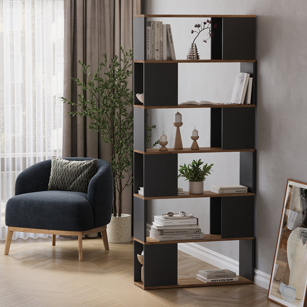 Vicco Divisorio per ambienti Antracite/quercia dorata 80 x 186 cm