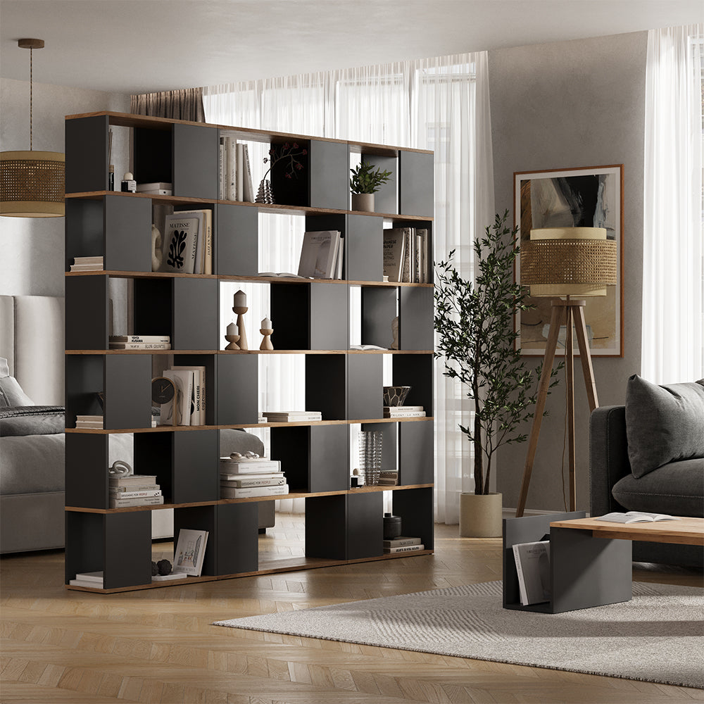 Vicco Divisorio per ambienti Antracite/quercia dorata 80 x 186 cm