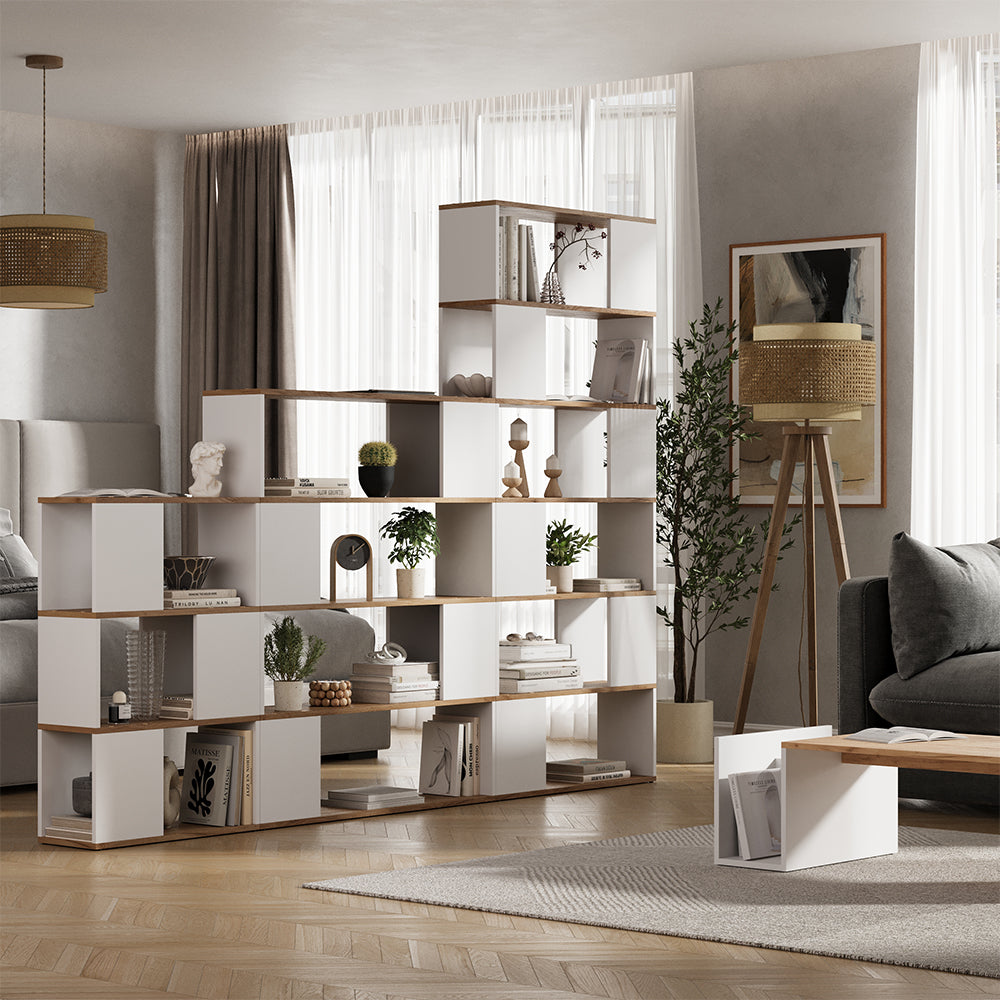 Vicco Divisorio per ambienti Rovere bianco/dorato 100 x 124.5 cm