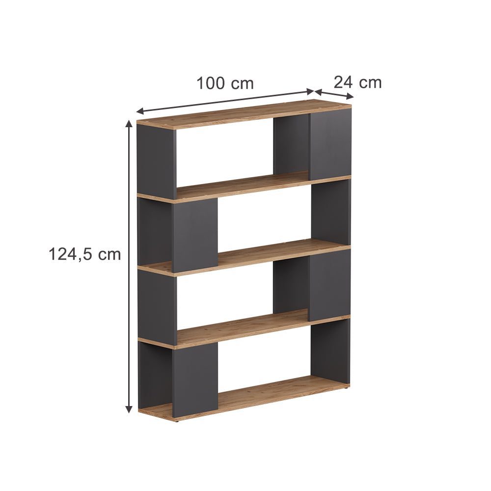 Vicco Divisorio per ambienti Antracite/quercia dorata 100 x 124.5 cm