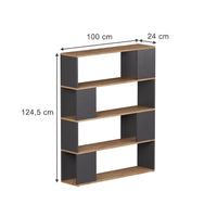 Vicco Divisorio per ambienti Antracite/quercia dorata 100 x 124.5 cm
