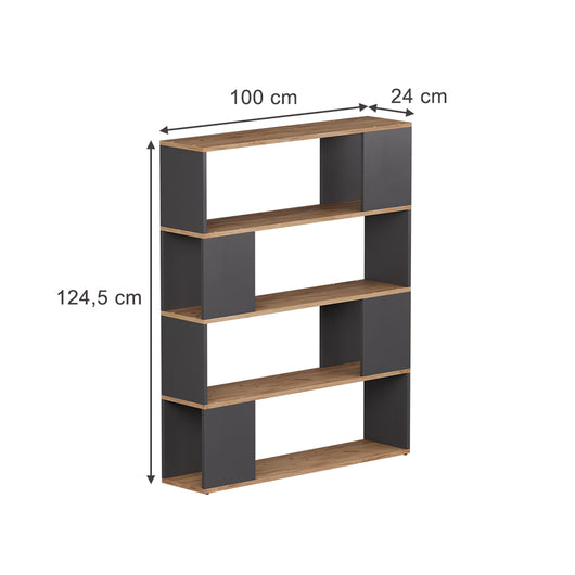 Vicco Divisorio per ambienti Antracite/quercia dorata 100 x 124.5 cm