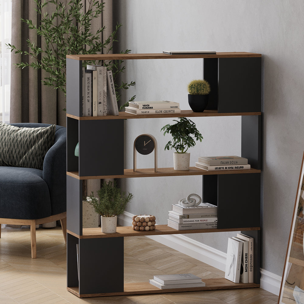 Vicco Divisorio per ambienti Antracite/quercia dorata 100 x 124.5 cm