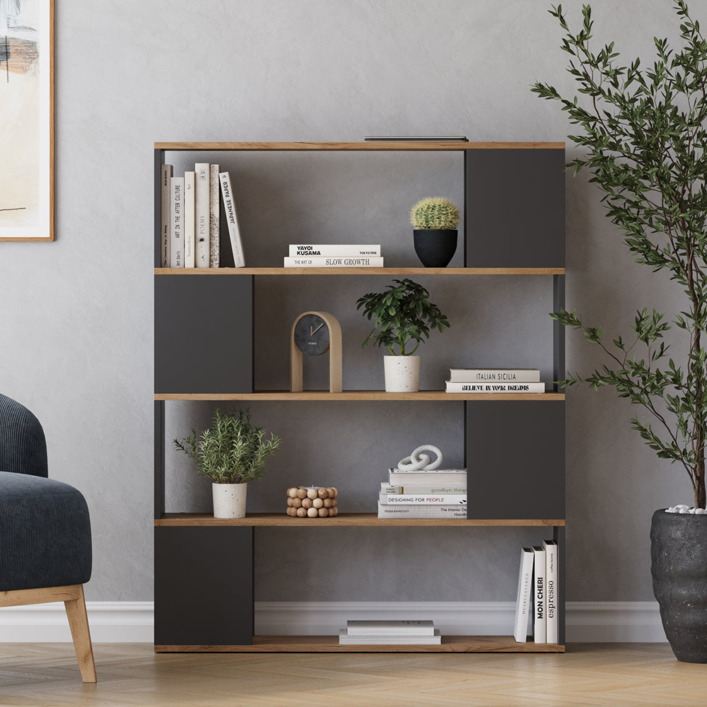 Vicco Divisorio per ambienti Antracite/quercia dorata 100 x 124.5 cm