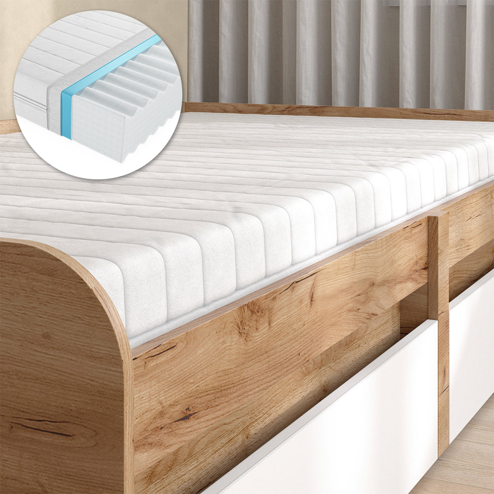 Vicco Letto per bambini Bianco/Artisan 90x200 cm con materasso