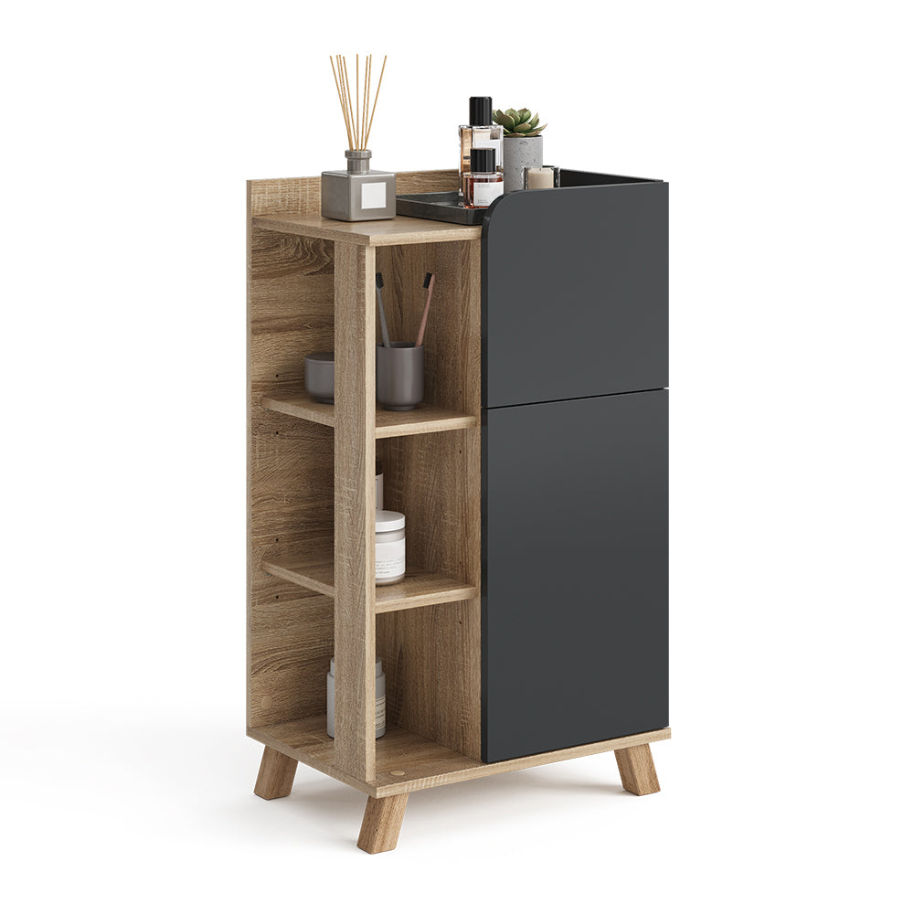 Vicco Armadietto di base Antracite 50 x 90 cm con anta e cassetto