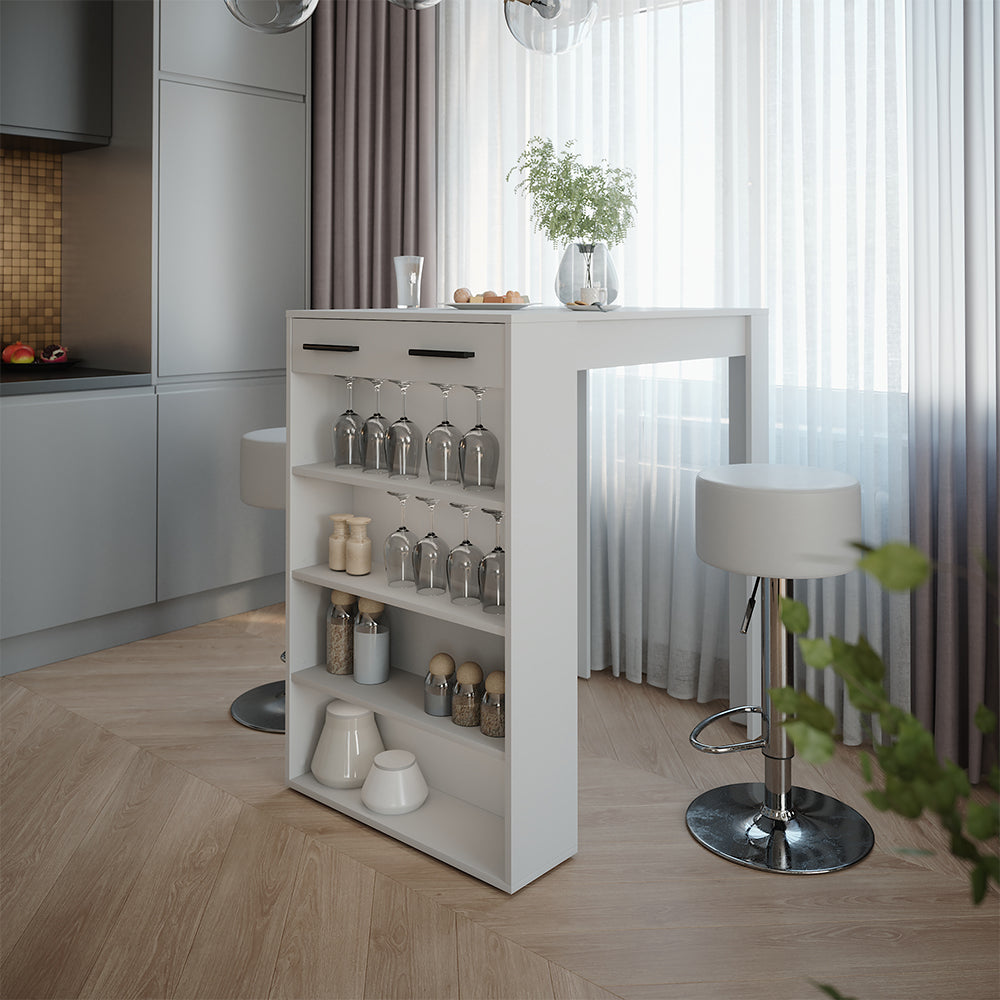 Vicco Set di tavoli da bar Bianco 67 x 100 cm con 2 sgabelli da bar