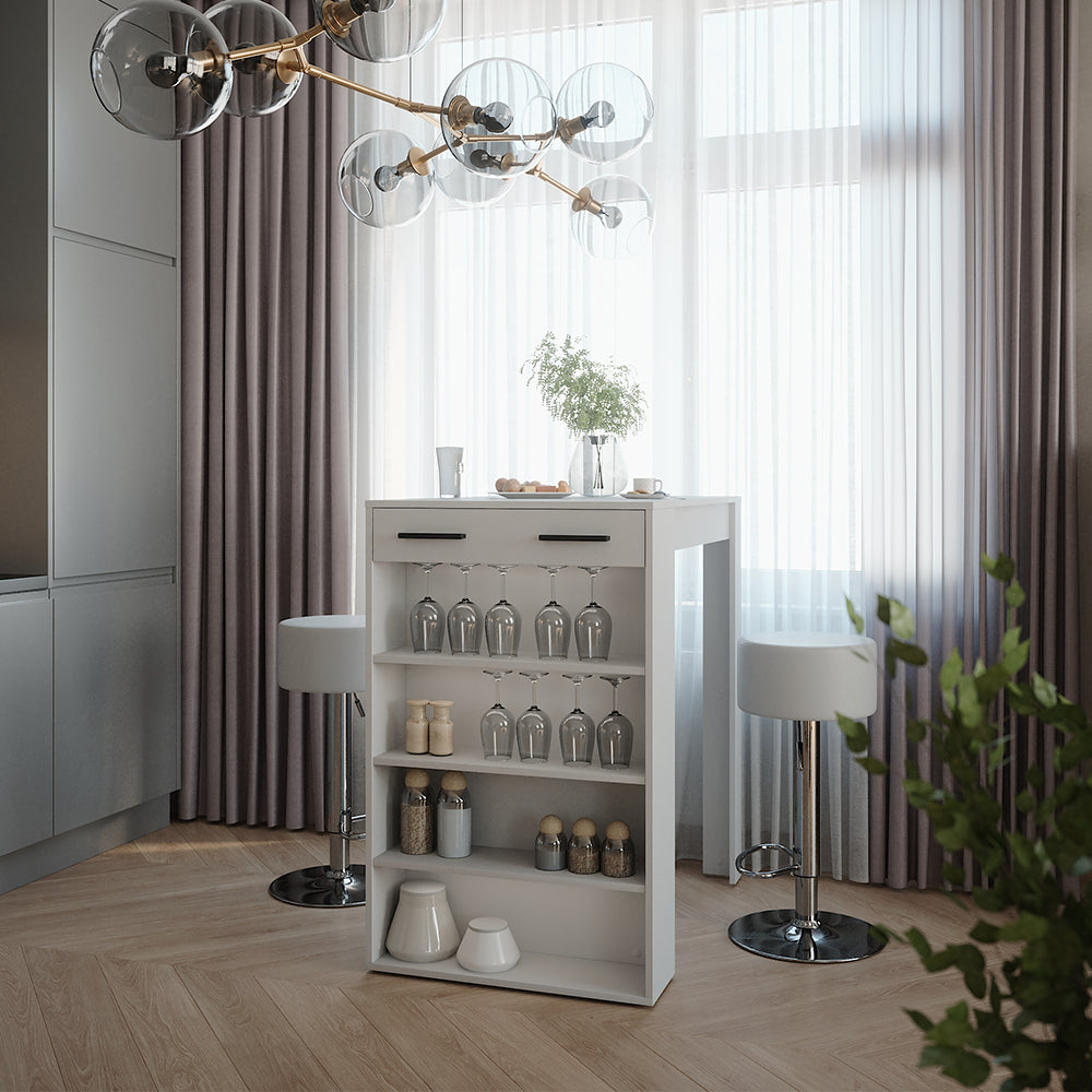 Vicco Set di tavoli da bar Bianco 67 x 100 cm con 2 sgabelli da bar