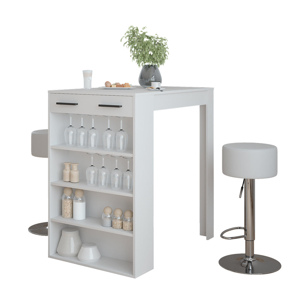 Vicco Set di tavoli da bar Bianco 67 x 100 cm con 2 sgabelli da bar