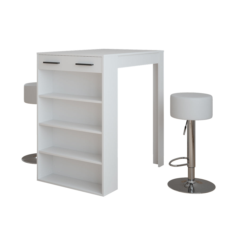 Vicco Set di tavoli da bar Bianco 67 x 100 cm con 2 sgabelli da bar
