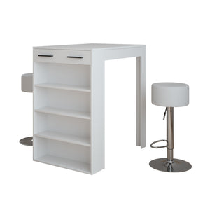 Vicco Set di tavoli da bar Bianco 67 x 100 cm con 2 sgabelli da bar