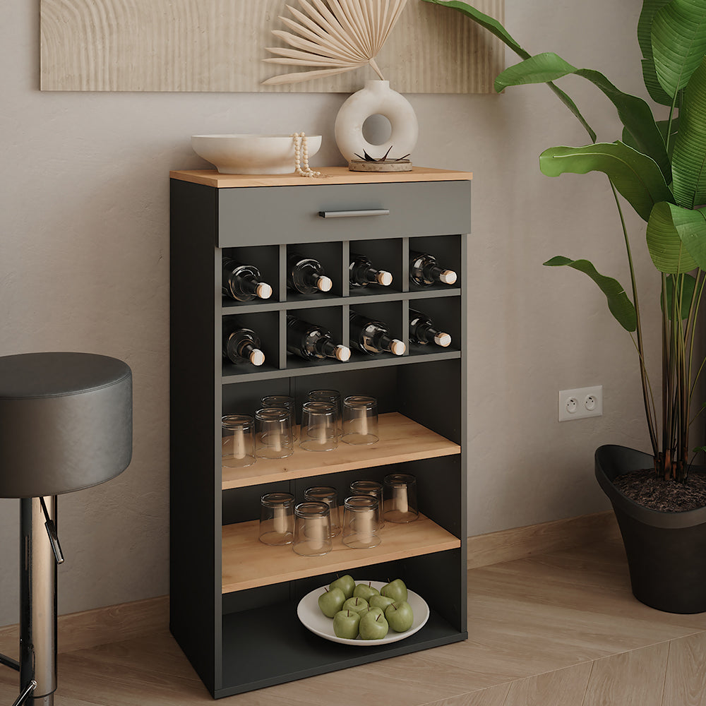 Vicco Portabottiglie Quercia dorata/antracite 60 x 106 cm