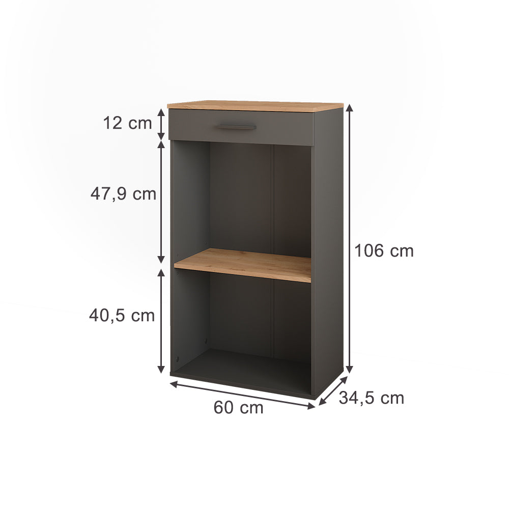 Vicco Portabottiglie Quercia dorata/antracite 60 x 106 cm
