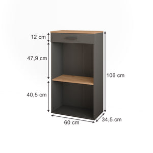 Vicco Portabottiglie Quercia dorata/antracite 60 x 106 cm