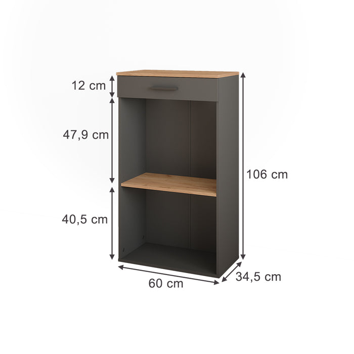 Vicco Portabottiglie Quercia dorata/antracite 60 x 106 cm