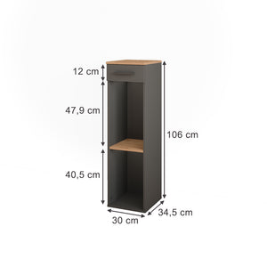 Vicco Portabottiglie Quercia dorata/antracite 30 x 106 cm