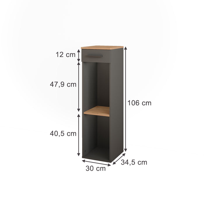 Vicco Portabottiglie Quercia dorata/antracite 30 x 106 cm
