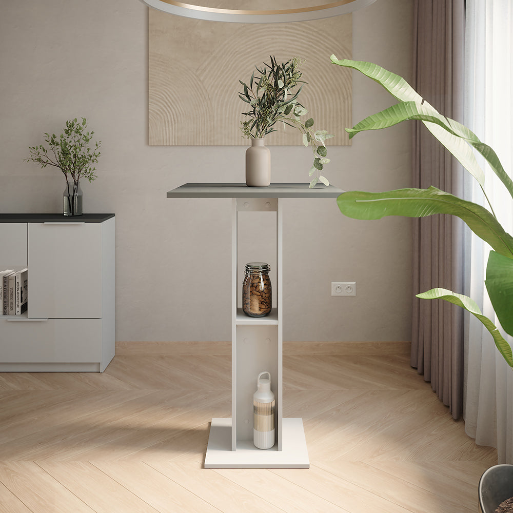 Vicco tavolo bar alto Bianco/antracite 65 x 65 cm Tavolo da bar