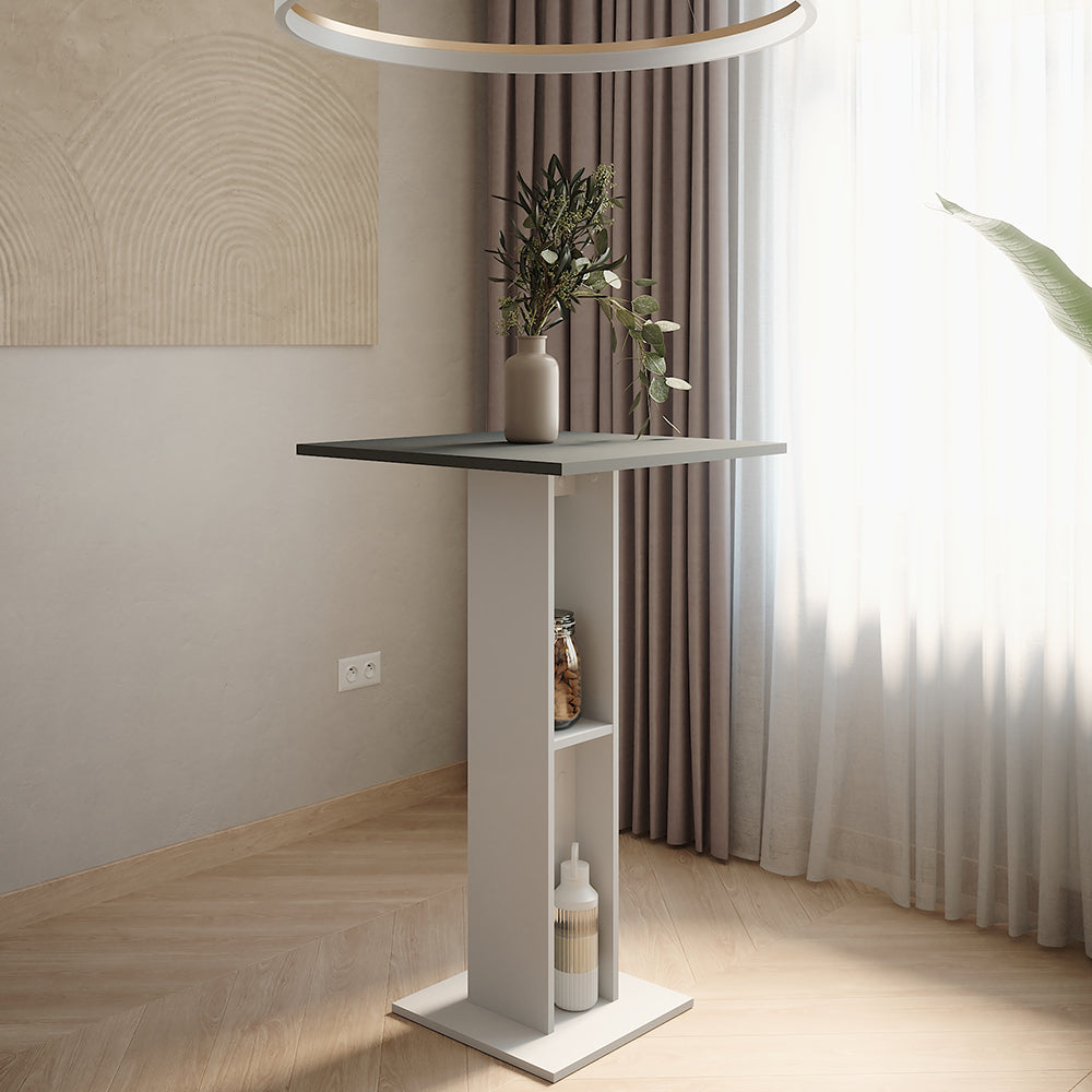 Vicco tavolo bar alto Bianco/antracite 65 x 65 cm Tavolo da bar