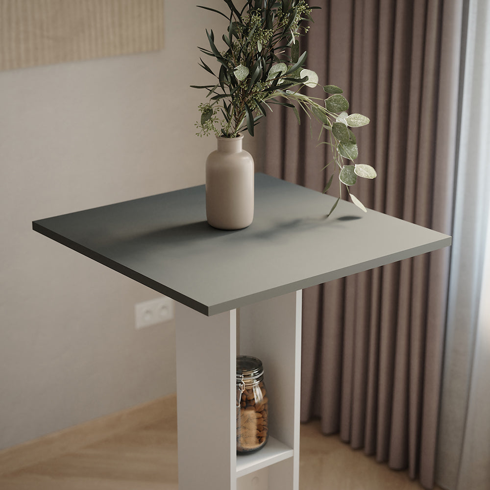 Vicco tavolo bar alto Bianco/antracite 65 x 65 cm Tavolo da bar