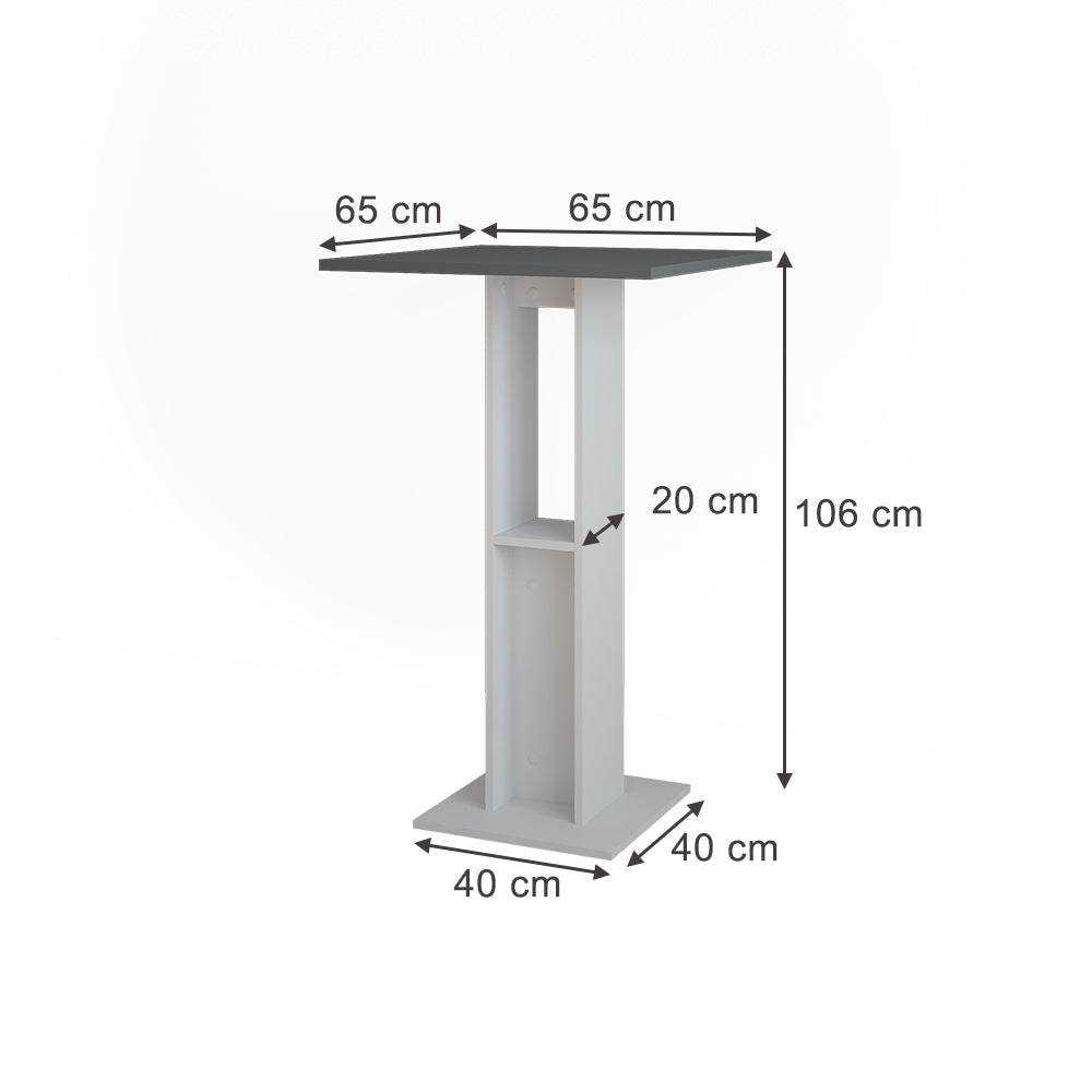 Vicco tavolo bar alto Bianco/antracite 65 x 65 cm Tavolo da bar