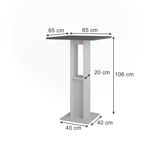 Vicco tavolo bar alto Bianco/antracite 65 x 65 cm Tavolo da bar
