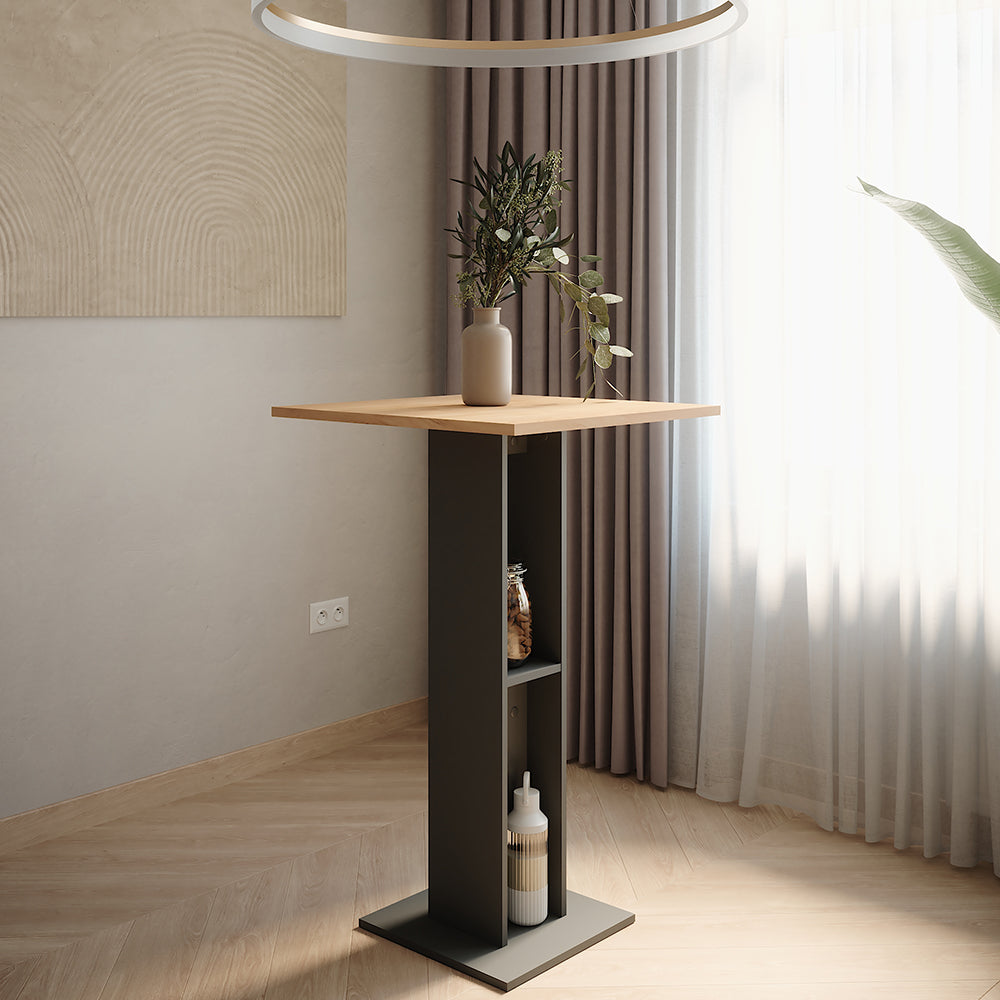 Vicco Tavolo da bar Quercia dorata/antracite 65 x 65 cm