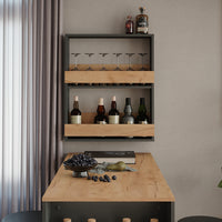 Vicco Portabicchieri da vino Quercia dorata/antracite 60 x 72 cm