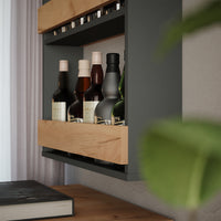 Vicco Portabicchieri da vino Quercia dorata/antracite 60 x 72 cm