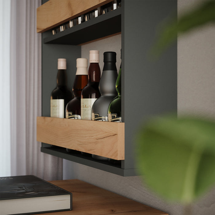 Vicco Portabicchieri da vino Quercia dorata/antracite 60 x 72 cm