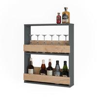 Vicco Portabicchieri da vino Quercia dorata/antracite 60 x 72 cm