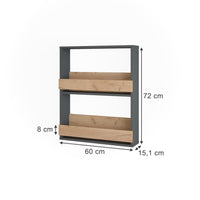 Vicco Portabicchieri da vino Quercia dorata/antracite 60 x 72 cm