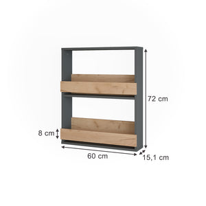 Vicco Portabicchieri da vino Quercia dorata/antracite 60 x 72 cm
