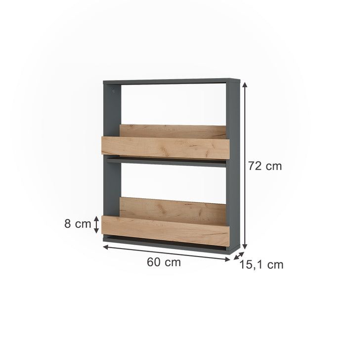 Vicco Portabicchieri da vino Quercia dorata/antracite 60 x 72 cm