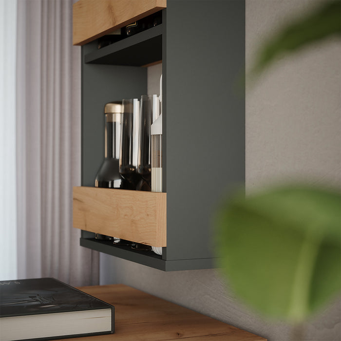 Vicco Portabicchieri da vino Quercia dorata/antracite 40 x 72 cm