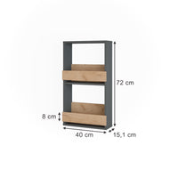 Vicco Portabicchieri da vino Quercia dorata/antracite 40 x 72 cm