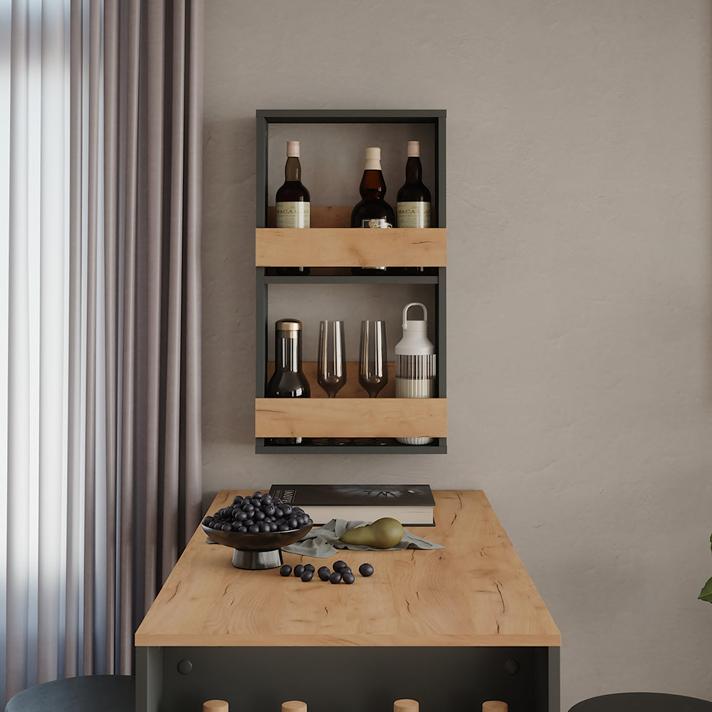 Vicco Portabicchieri da vino Quercia dorata/antracite 40 x 72 cm