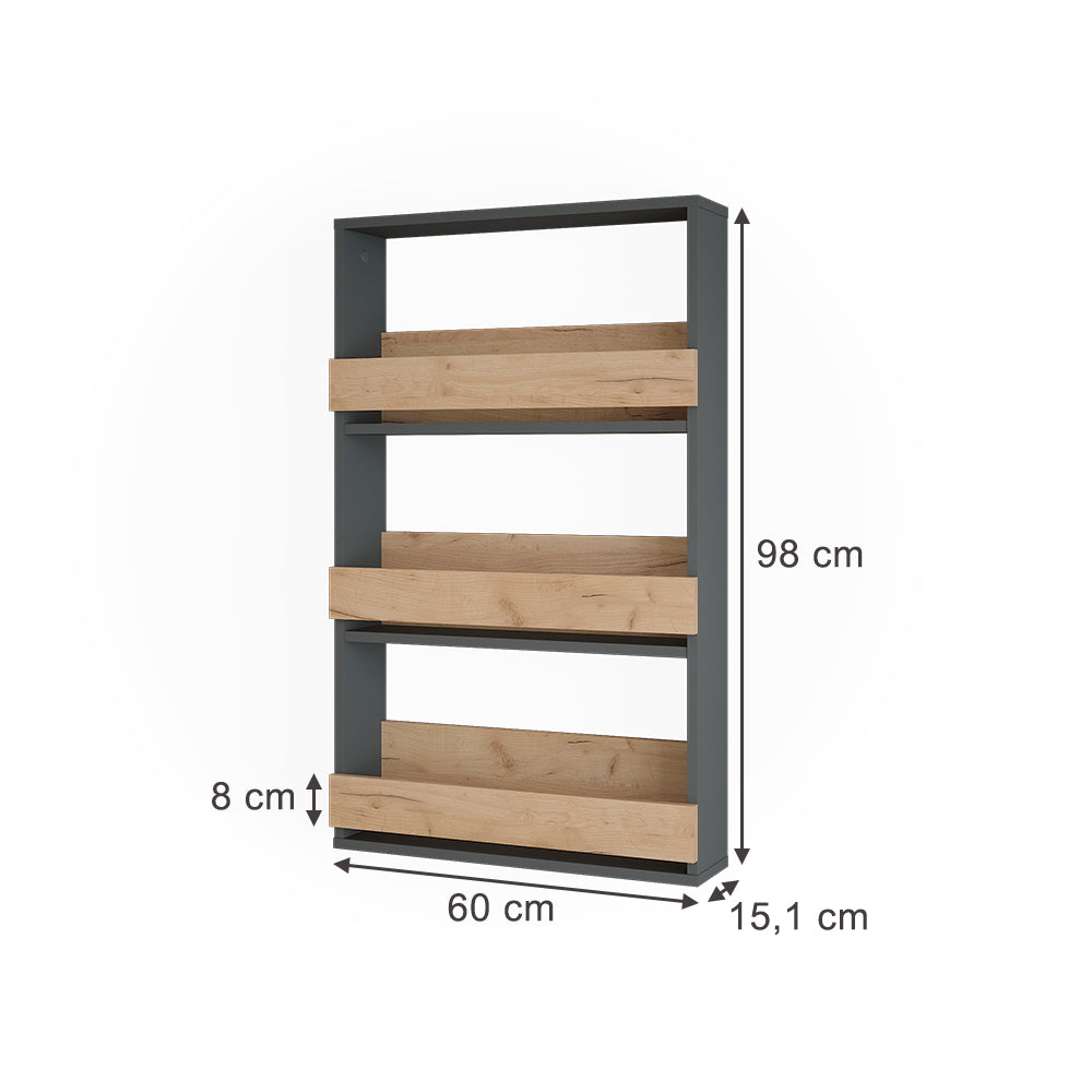 Vicco Portabicchieri da vino Quercia dorata/antracite 60 x 98 cm