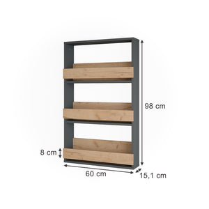 Vicco Portabicchieri da vino Quercia dorata/antracite 60 x 98 cm