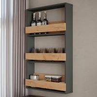 Vicco Portabicchieri da vino Quercia dorata/antracite 60 x 98 cm