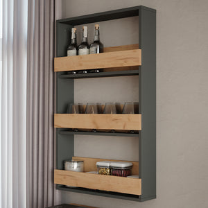 Vicco Portabicchieri da vino Quercia dorata/antracite 60 x 98 cm