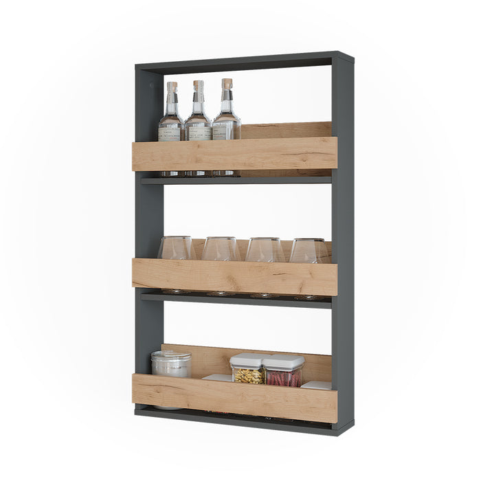 Vicco Portabicchieri da vino Quercia dorata/antracite 60 x 98 cm