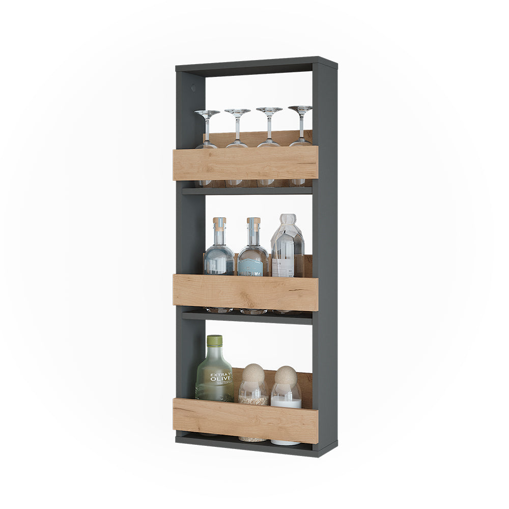 Vicco Scaffale a muro Quercia dorata/antracite 40 x 98 cm