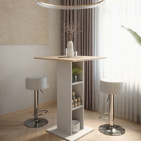 Vicco tavolo bar con sgabelli Bianco/Sonoma 75 x 75 cm con 2 sgabelli da bar