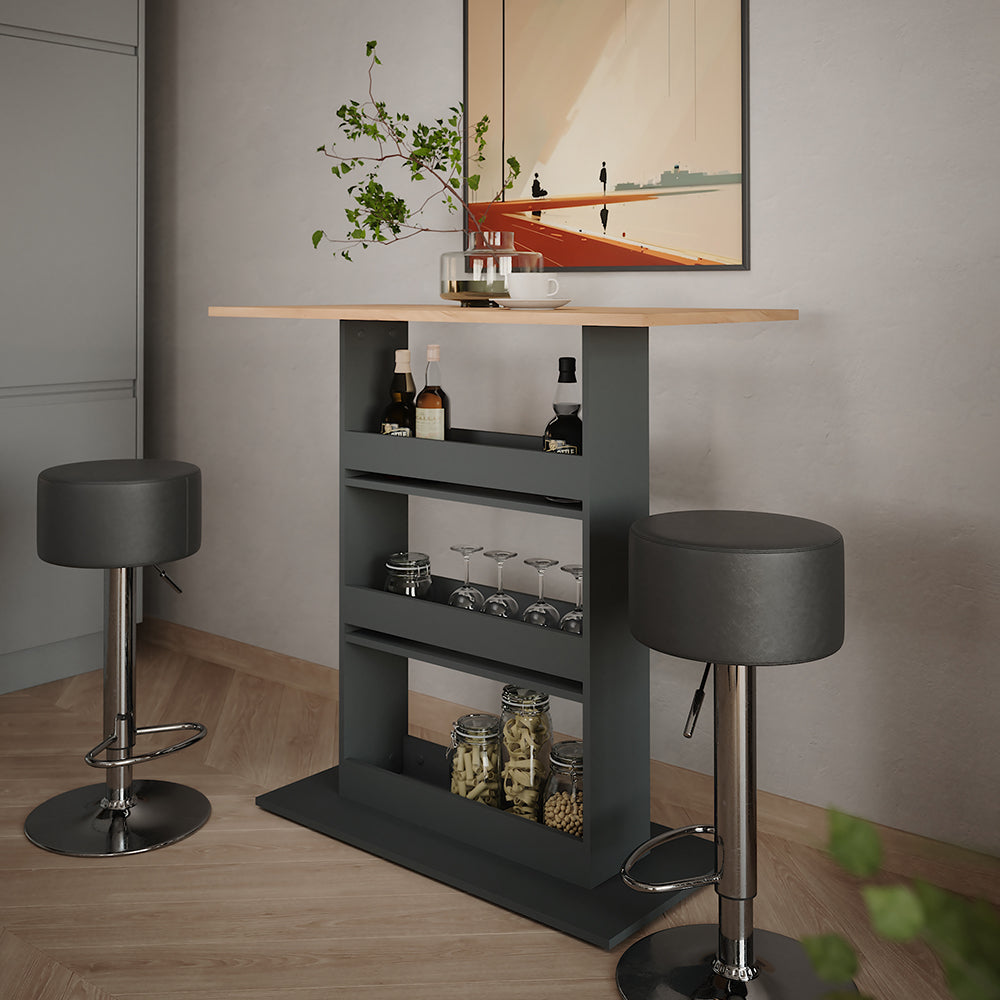 Vicco tavolo bar con sgabelli GKO/ANT 110 x 55 cm con 2 sgabelli da bar