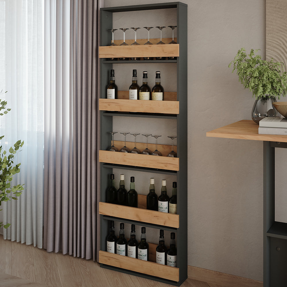 Vicco Portabicchieri da vino Quercia dorata/antracite 60 x 180 cm