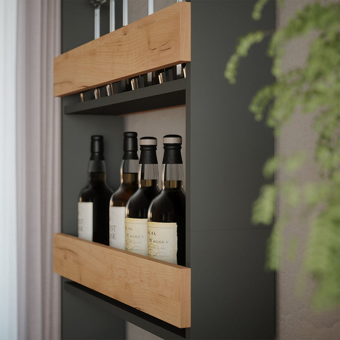 Vicco Portabicchieri da vino Quercia dorata/antracite 60 x 180 cm