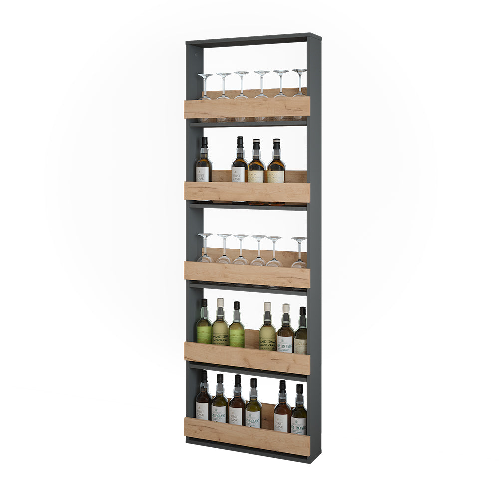 Vicco Portabicchieri da vino Quercia dorata/antracite 60 x 180 cm