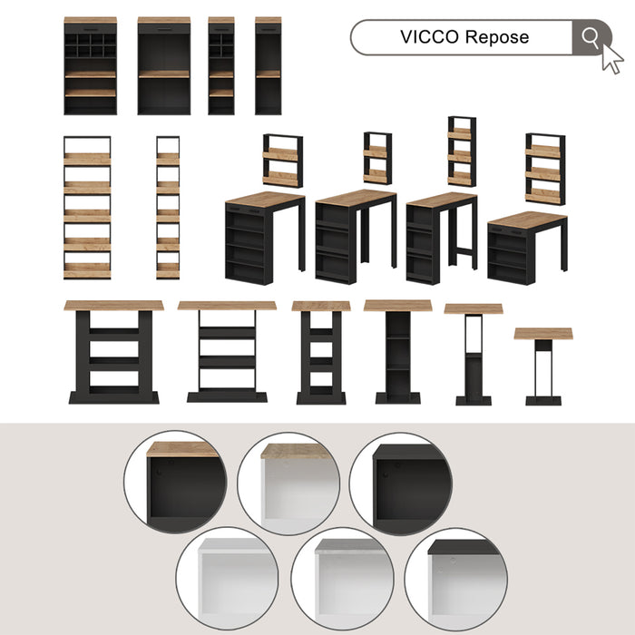 Vicco Tavolo da pranzo Antracite 65 x 65 cm